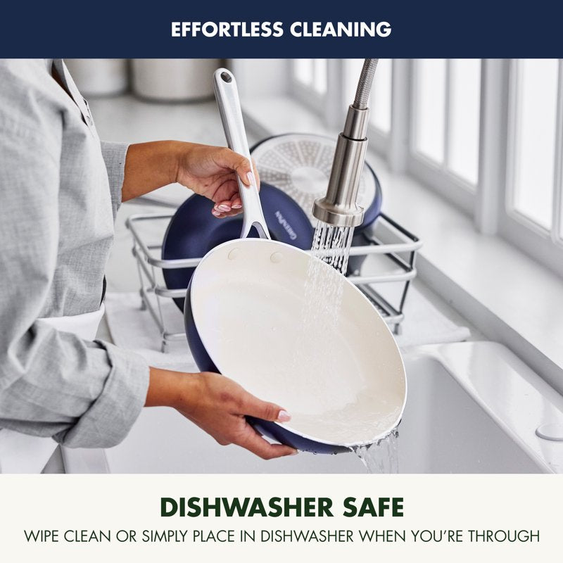 8" Ceramic Nonstick Fry Pan - Toxin-Free, Dishwasher Safe - Oxford Blue