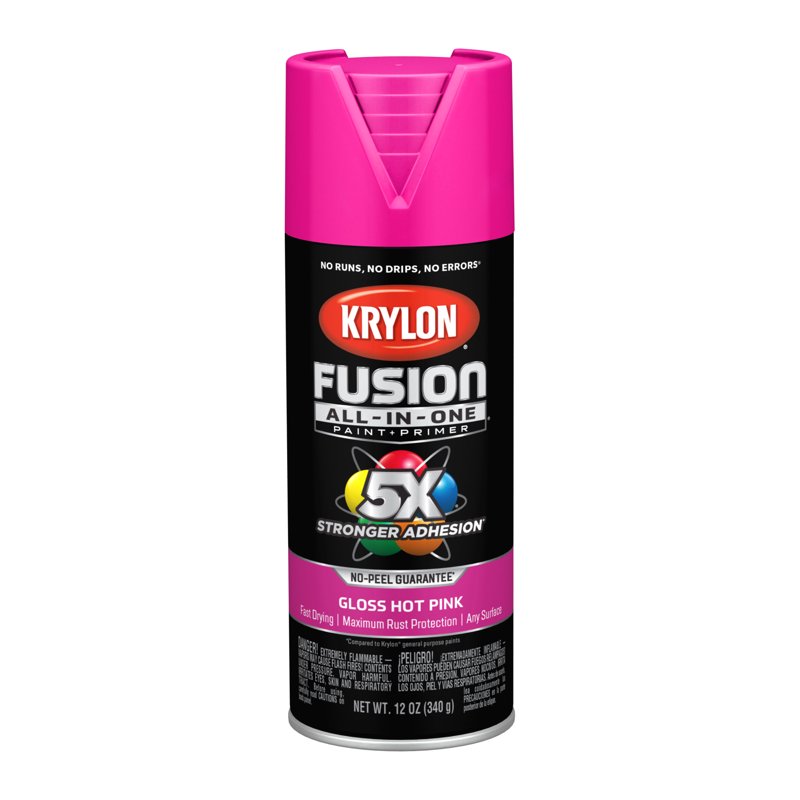 Gloss Hot Pink Spray Paint - 12 oz, Krylon Fusion All-In-One