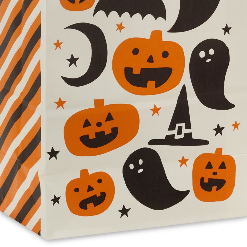 Halloween Gift Bag with Pumpkins Ghosts and Bats - Medium Size