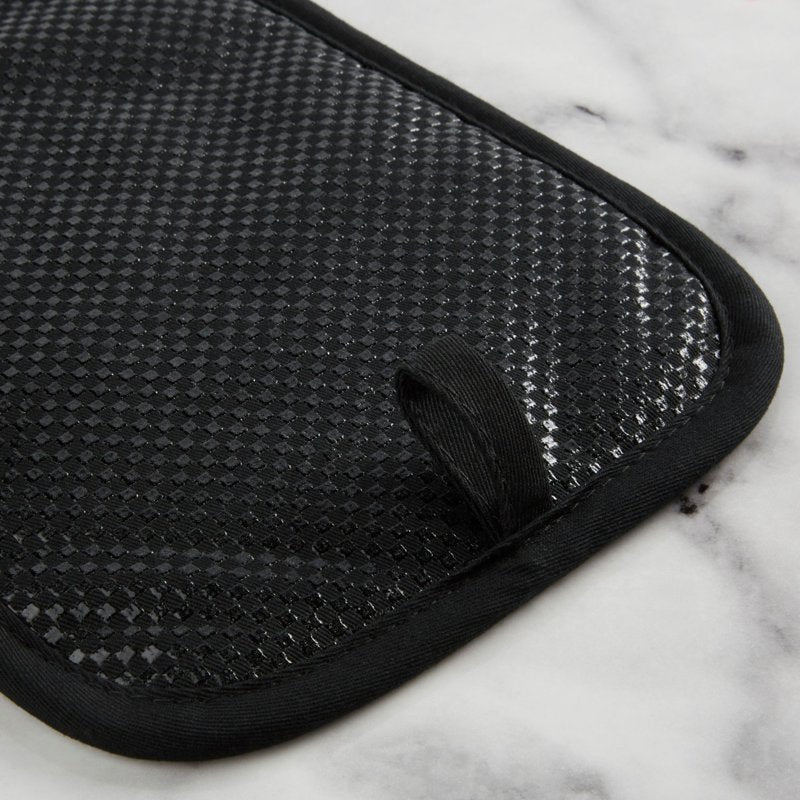 Gingham Pot Holder Set - Matte Black, 2-Pack, 7"x10"