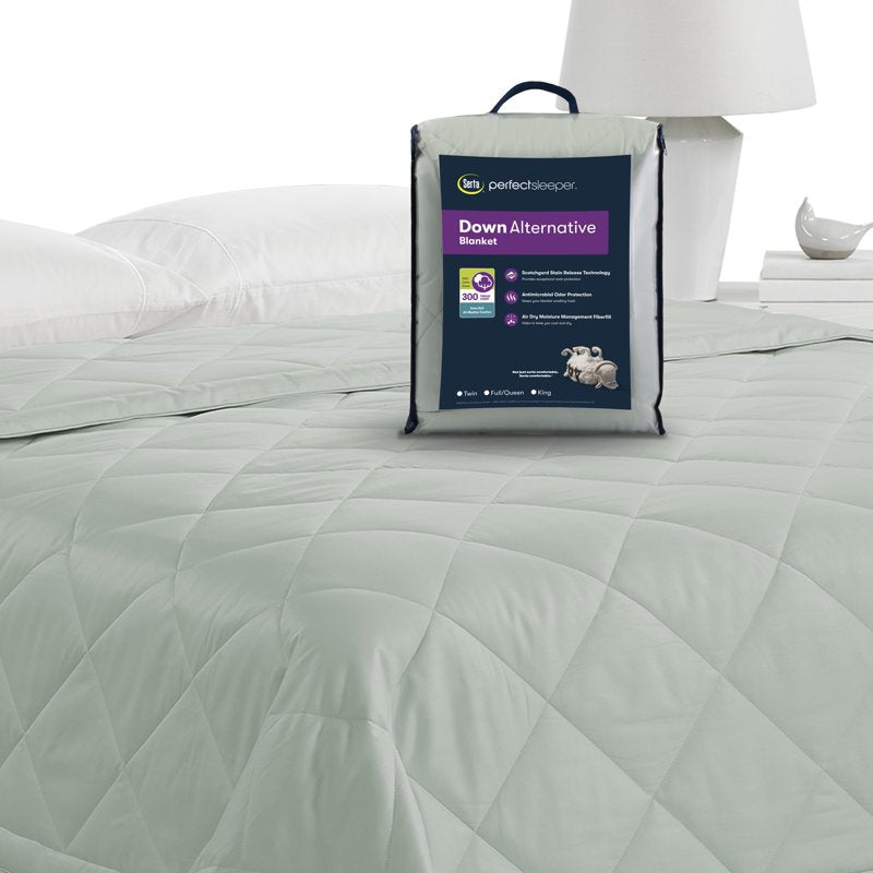 Serta Down Alternative Blanket - Seaglass Green Full/Queen Bedspread