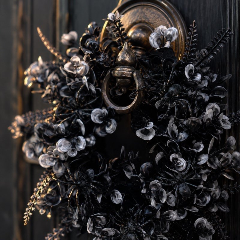 Halloween Black Door Wreath Decorations for Front Door - Variation M-9