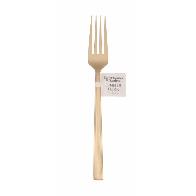 River Gold Stainless Steel Dinner Fork - Elegant Design
