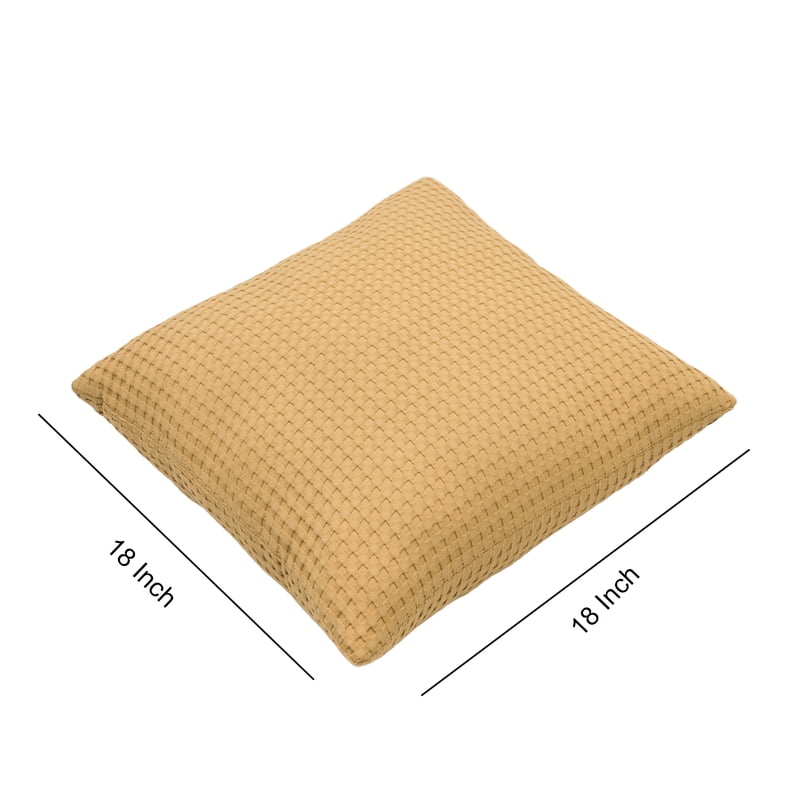 Yellow Waffle Knit Decorative Pillow 18x18 Inches - Mainstays