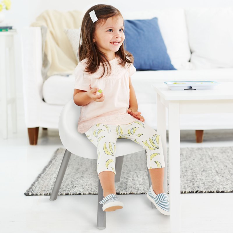 Kids Chair Set - Ergonomic Design with Metal Legs - White