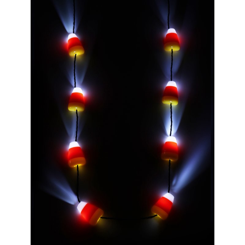 Candy Corn Light-Up Halloween Necklace - Spooky Seasonal Accessory