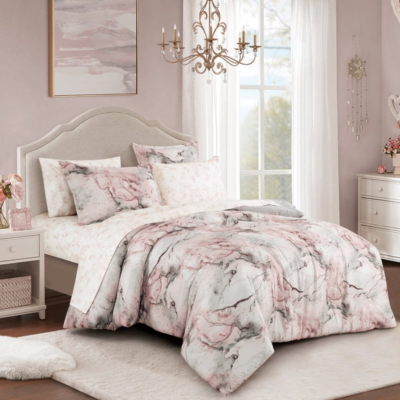 EvJK 7-Piece Twin XL Comforter Set - All-Season Soft Polyester Bedding