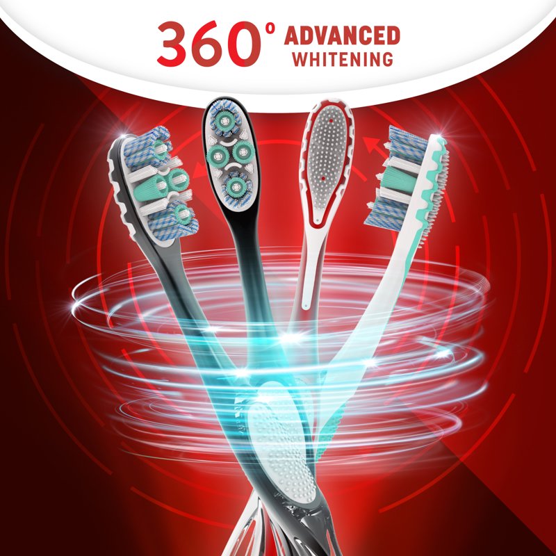 Advanced Whitening Manual Toothbrushes, Medium Bristles - 6 Pack