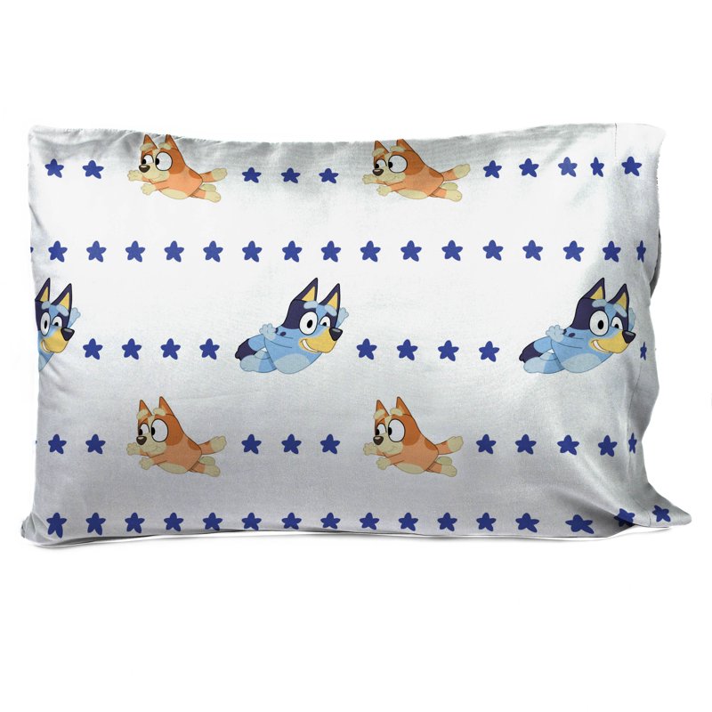 Bluey In The Dream Kids 4-Piece Full Sheet Set - Microfiber, Blue, Reversible Pillowcase, BBC Studios
