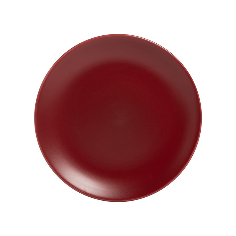 Wazee Matte Salad Plate Set - 6 Ceramic Plates, Red