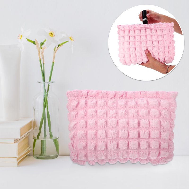 Bubble Cloud Cosmetic Bag - Checkered Makeup Organizer