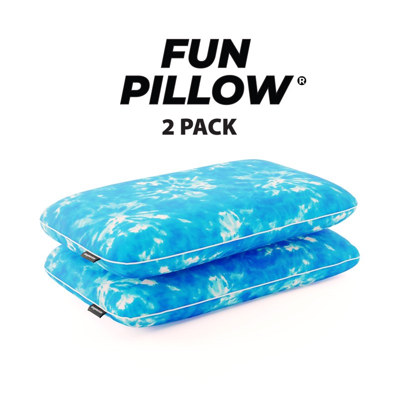 Memory Foam Fun Pillow with Cool-to-The-Touch Cover - Ocean Ice, Standard/Queen, 2 Pack