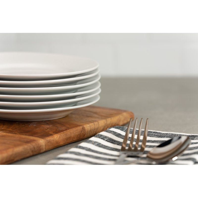 Ceramic Appetizer Plates - Set of 6, 6" Round White
