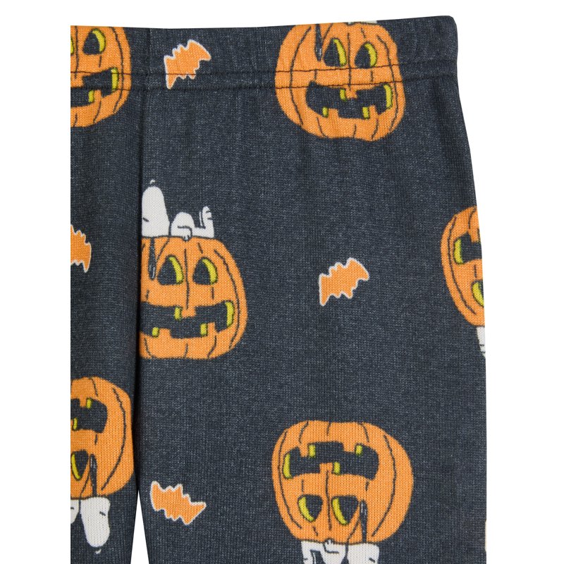 Peanuts Snoopy Gray Halloween Pajama Set for Boys - Long Sleeve Top & Sleep Pants, Size 6