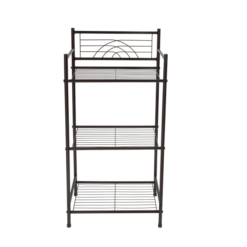Tiered Iron Bathroom Shelf in Oil Rubbed Bronze - 3 Shelves, Freestanding