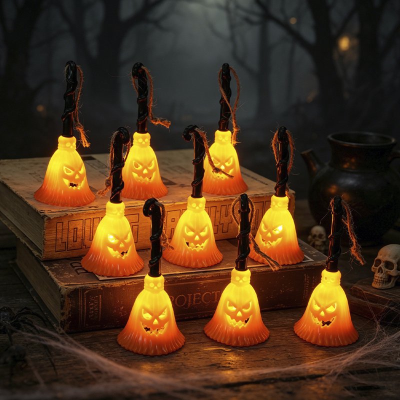 Halloween Pumpkin Witch Light Mini Candle Lamp - Orange Variation #349