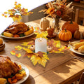 Fall Pumpkin Candle Ring with Maple Leaves - Rustic Autumn Centerpiece - Variation #36