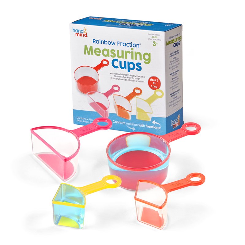 Rainbow Fraction Measuring Cups Set - 4 Kid-Friendly Cups