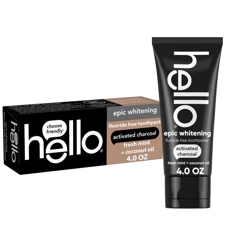 Activated Charcoal Whitening Toothpaste, Fluoride Free Fresh Mint, 4 Oz