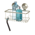 Satin Silver Shower Basket - Rust-Resistant Steel Bathroom Storage Caddy