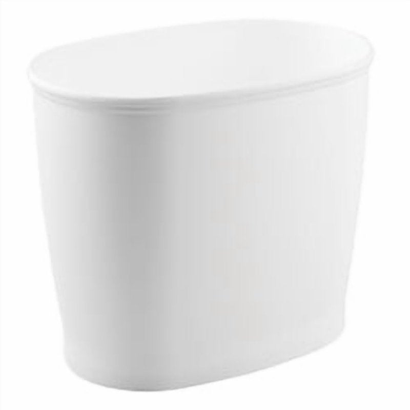 Small Oval Plastic Bathroom Trash Can - White, 12" x 8" x 10"