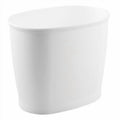 Small Oval Plastic Bathroom Trash Can - White, 12" x 8" x 10"