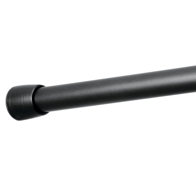Adjustable Metal Shower Curtain Rod - Matte Black Tension 26-42 Inches with Rubber Feet - iDesign