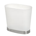 Compact Oval Trash Can - Modern Plastic Garbage Bin, White