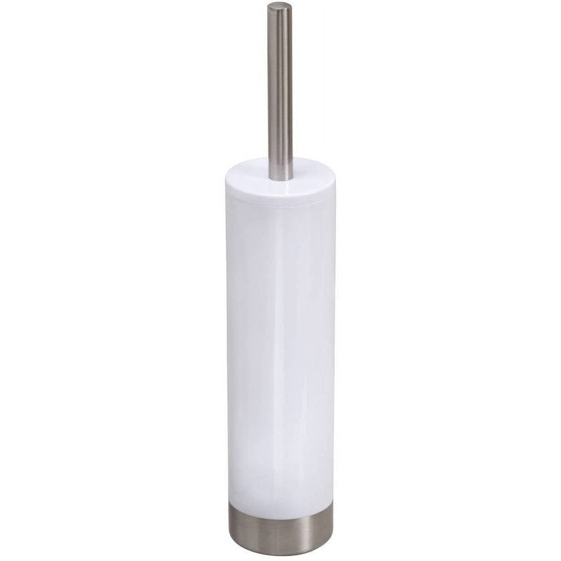 Stainless Steel Toilet Brush and Holder Set - White Bathroom Accessory