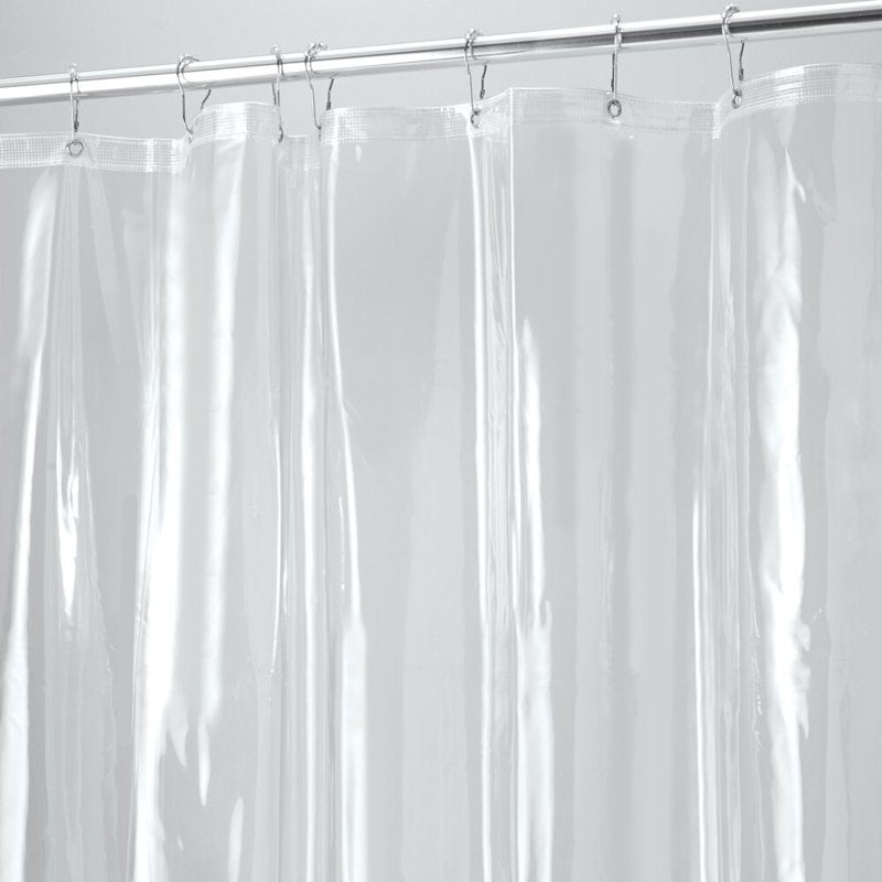 Clear Vinyl Shower Curtain Liner with Grommets & Weighted Hem - 72x96 Inches