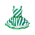 Kids Girls Christmas Sequins Santa Dance Costume Tutu Dress - Green 4