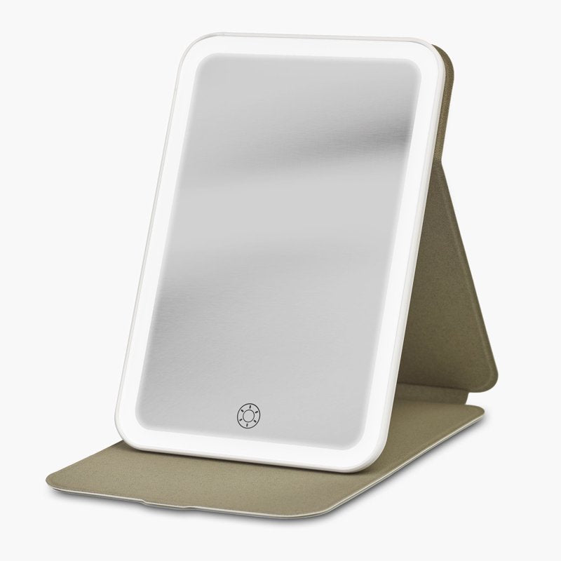 Travel Makeup Mirror with Light, Shatterproof & Rechargeable