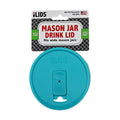 Wide Mouth Mason Jar Lid for Drinking - Reusable Blue 3.375 in