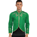 Men's Medieval Prince Costume Coat - Green 3XL Royal Renaissance Embroidered
