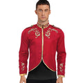 Medieval Royal Prince Costume Coat for Men - Red XXL Renaissance Embroidered