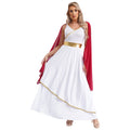 Greek Roman Goddess Costume for Women Burgundy XXL Toga Dress Halloween Fancy Dress