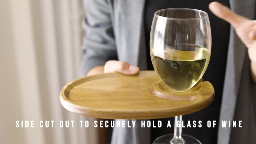 Wine Appetizer Plates Set of 4 - Acacia Wood Trays