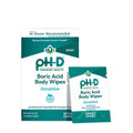 Boric Acid Feminine Body Wipes, pH-Balanced Travel Wipes, 20 Count