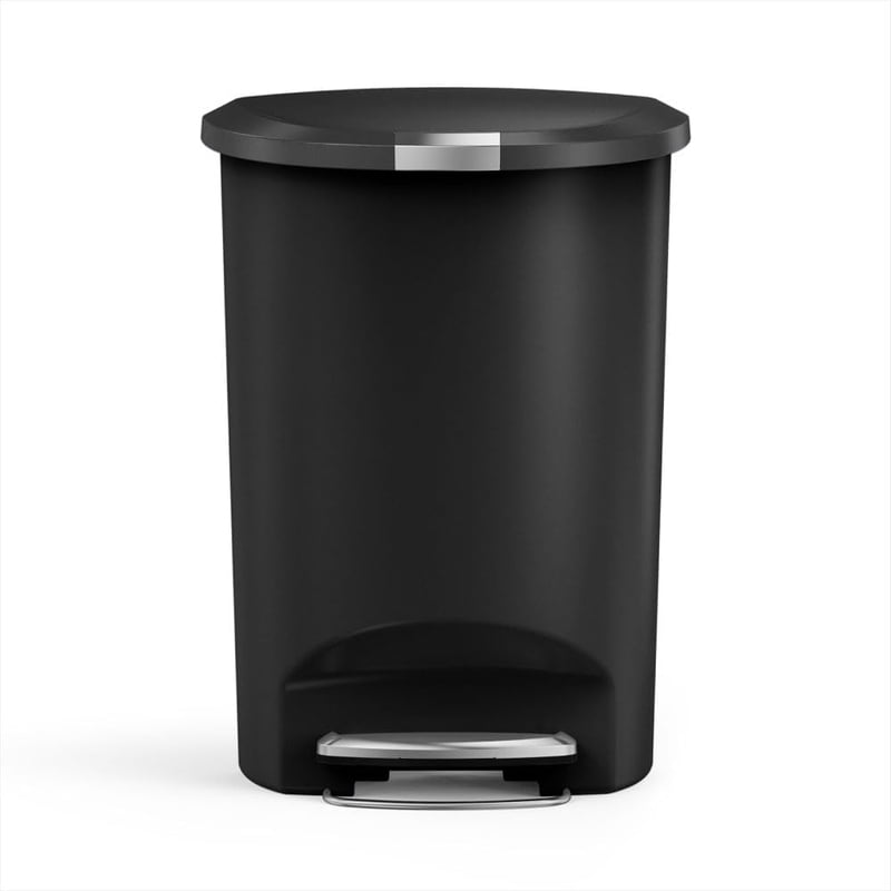 13 Gallon Semi-Round Trash Can with 60 Code P Trash Bags - Black