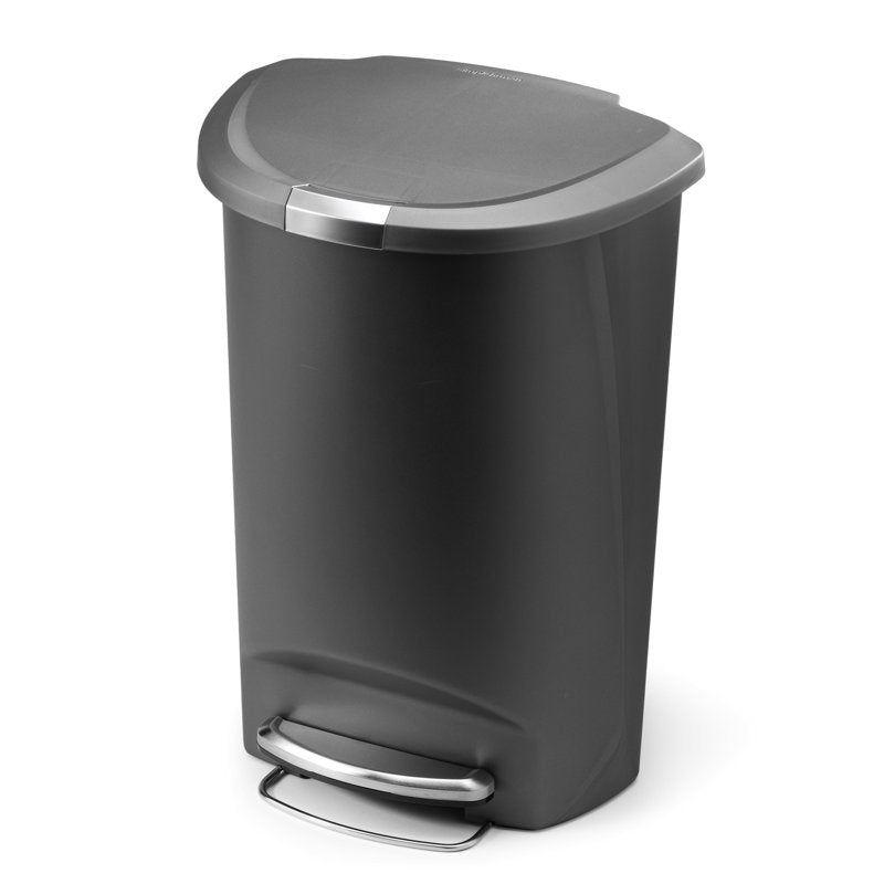 Semi-Round 13 Gallon Trash Can with 200 Trash Bags - Gray