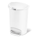 13 Gallon Step Trash Can with Slide Lock Lid - White