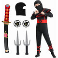 Kids Ninja Costume Set for Boys with Accessories - Red, XL