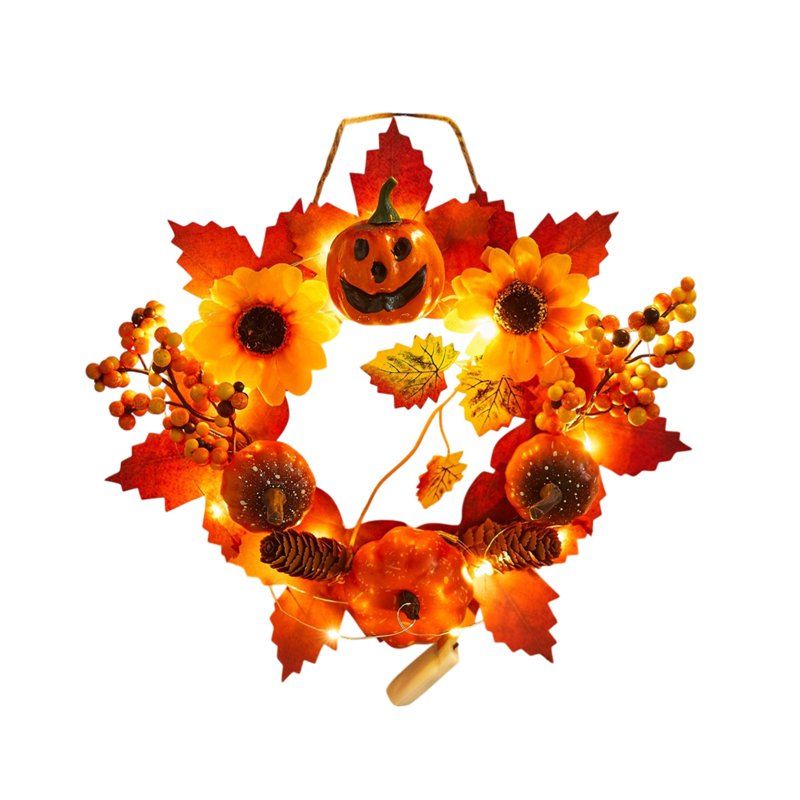 Halloween Wreath Ghost Festival Decoration - Fall Wreath for Outdoor & Indoor, Variation A