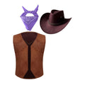 Kids Cowboy Costume for Boys Girls - Purple Western Rodeo Dress Up Set, Size 8