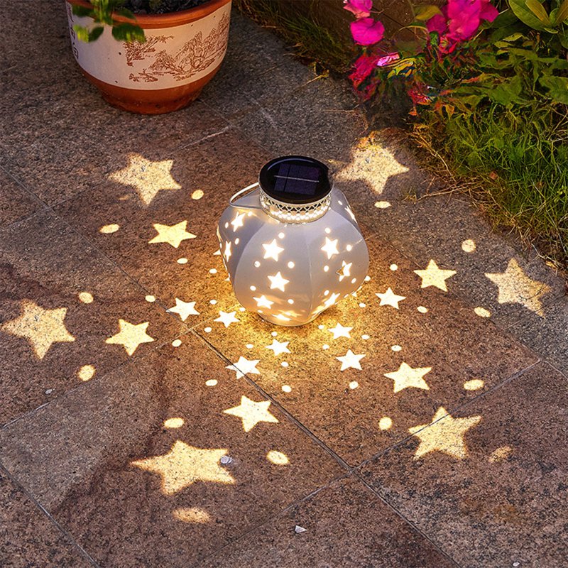 Beige Solar Outdoor Table Lantern with Flickering Flame - Weatherproof Garden & Patio Light - xjwjuw