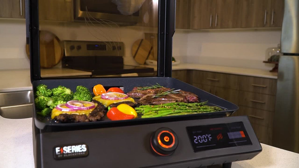 17-Inch Electric Griddle with Hood - Non-Stick Surface